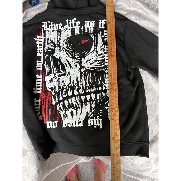 RGSTR Medium Zip-up Hoodie Sweatshirt Grim Reaper Your Time on Earth Men M / W L - Picture 6 of 8